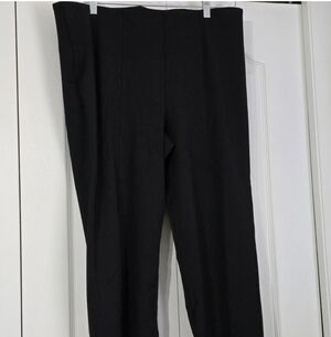 Slim Factor By Investments Pull-on Slim Straight Black  Pants Size 2XR Regular